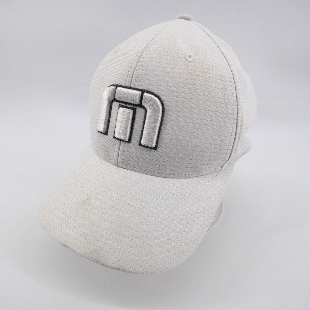 TravisMathew Flexfit Logo Mesh Golf Hat‎ White Mens L-XL